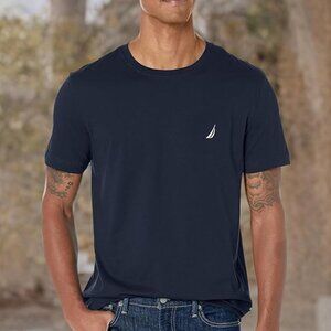 NAUTICA Men's J-Class Solid Crewneck T-Shirt, Navy, L
